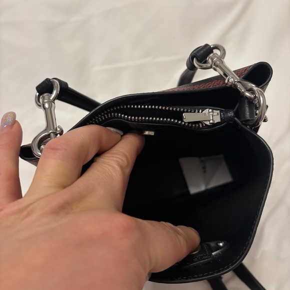 Coach Red and Black Plaid Crossbody Bag - Picture 4 of 5